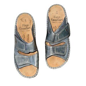 Finn Comfort Sandal Blue Leather 5785214 Size 39 D or 8
